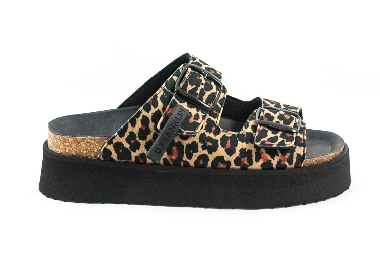 D.Franklin Vibe Sandals Buckle Platform Leo DFSH414003-48 Λεοπάρ